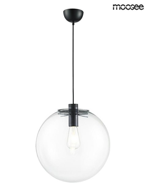 Moosee MOOSEE lampa wisząca SANDRA 35 czarna metal okrągły klosz szklany transparentny 1xE27 Moosee MOOSEE lampa wisząca SANDRA 35 czarna metal okrągły klosz szklany transparentny 1xE27