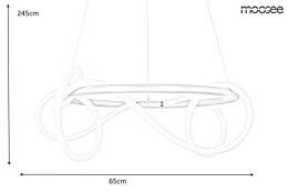 Moosee MOOSEE lampa wisząca sufitowa LED SERPIENTE 60 złota metal elastyczny wąż w oplocie z tkaniny biały