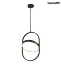 Moosee MOOSEE lampa wisząca LED SPINNER 19 czarna mat metal osłona mleczny akryl obrotowy klosz możliwość regul źródła światła