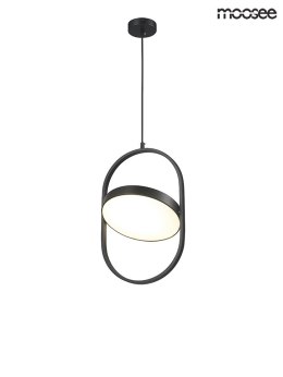 Moosee MOOSEE lampa wisząca LED SPINNER 19 czarna mat metal osłona mleczny akryl obrotowy klosz możliwość regul źródła światła