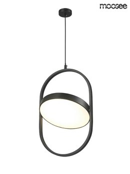 LAMPA WISZĄCA SPINNER 26 LED Moosee MOOSEE CZARNA metal osłona MLECZNY akryl OBROTOWY KLOSZ możliwość regulowania żródła światła