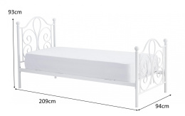 HALMAR łóżko PANAMA 90 cm metalowe czarne - stal malowana proszkowo - do materaca 90 x 200 cm do sypialni pokoju młodzieżowego