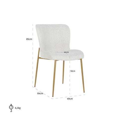 Richmond Interiors RICHMOND krzesło ODESSA BOUCLE - biały, podstawa złota Richmond Interiors RICHMOND krzesło ODESSA BOUCLE - biały, podstawa złota