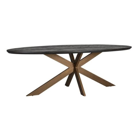 Richmond Interiors RICHMOND stół jadalniany BLACKBONE BRASS - 230, fornir dębowy, mosiądz, metal Richmond Interiors RICHMOND stół jadalniany BLACKBONE BRASS - 230, fornir dębowy, mosiądz, metal