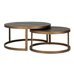 Richmond Interiors RICHMOND stolik kawowy BLACKBONE BRASS - zestaw
