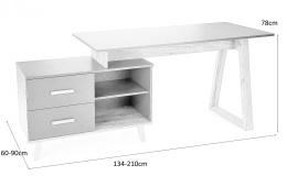 HALMAR biurko SERGIO XL antracyt / dąb wotan - do pracowni, pokoju młodziezowego, narożne z szufladami i dostawką - nowoczesne