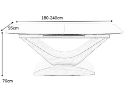 SIGNAL STÓŁ do jadalni DOLCE CERAMIC SZARY MARMUR/ORZECH 180(240)X95 rozkładany blat szkło hartowane+włoska ceramika, stelaż MDF
