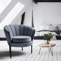 Halmar ANGELO fotel wypoczynkowy popielaty / czarny materiał: tkanina - velvet / stal malowana proszkowo Halmar ANGELO fotel wypoczynkowy popielaty / czarny materiał: tkanina - velvet / stal malowana proszkowo