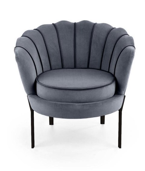 Halmar ANGELO fotel wypoczynkowy popielaty / czarny materiał: tkanina - velvet / stal malowana proszkowo Halmar ANGELO fotel wypoczynkowy popielaty / czarny materiał: tkanina - velvet / stal malowana proszkowo