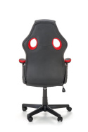 Halmar BERKEL fotel gabinetowy czarno-czerwony, mechanizm TILT, ekoskóra / tkanina membranowa gamingowy Gamingowe