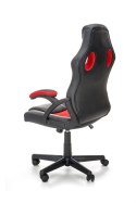 Halmar BERKEL fotel gabinetowy czarno-czerwony, mechanizm TILT, ekoskóra / tkanina membranowa gamingowy Gamingowe