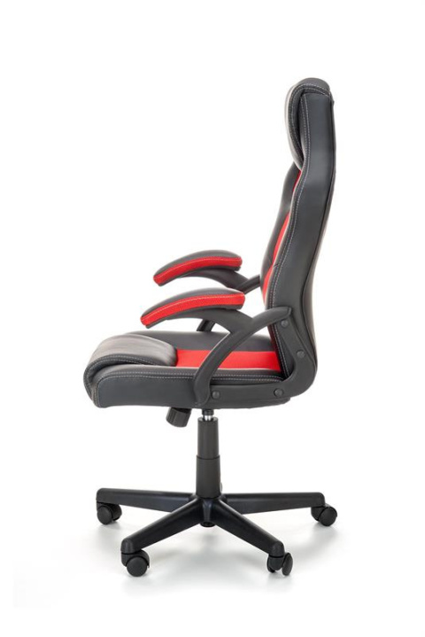 Halmar BERKEL fotel gabinetowy czarno-czerwony, mechanizm TILT, ekoskóra / tkanina membranowa gamingowy Gamingowe Halmar BERKEL fotel gabinetowy czarno-czerwony, mechanizm TILT, ekoskóra / tkanina membranowa gamingowy Gamingowe