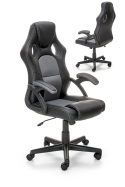 Halmar BERKEL fotel gabinetowy czarno-popielaty, mechanizm TILT, ekoskóra / tkanina membranowa gamingowy Gamingowe Halmar BERKEL fotel gabinetowy czarno-popielaty, mechanizm TILT, ekoskóra / tkanina membranowa gamingowy Gamingowe