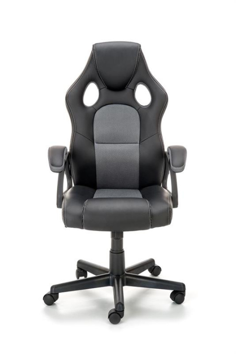 Halmar BERKEL fotel gabinetowy czarno-popielaty, mechanizm TILT, ekoskóra / tkanina membranowa gamingowy Gamingowe Halmar BERKEL fotel gabinetowy czarno-popielaty, mechanizm TILT, ekoskóra / tkanina membranowa gamingowy Gamingowe