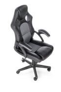 Halmar BERKEL fotel gabinetowy czarno-popielaty, mechanizm TILT, ekoskóra / tkanina membranowa gamingowy Gamingowe