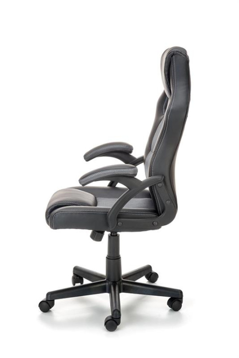 Halmar BERKEL fotel gabinetowy czarno-popielaty, mechanizm TILT, ekoskóra / tkanina membranowa gamingowy Gamingowe Halmar BERKEL fotel gabinetowy czarno-popielaty, mechanizm TILT, ekoskóra / tkanina membranowa gamingowy Gamingowe