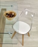 Halmar K245 krzesło bezbarwny / biały materiał: tworzywo / ekoskóra Halmar K245 krzesło bezbarwny / biały materiał: tworzywo / ekoskóra