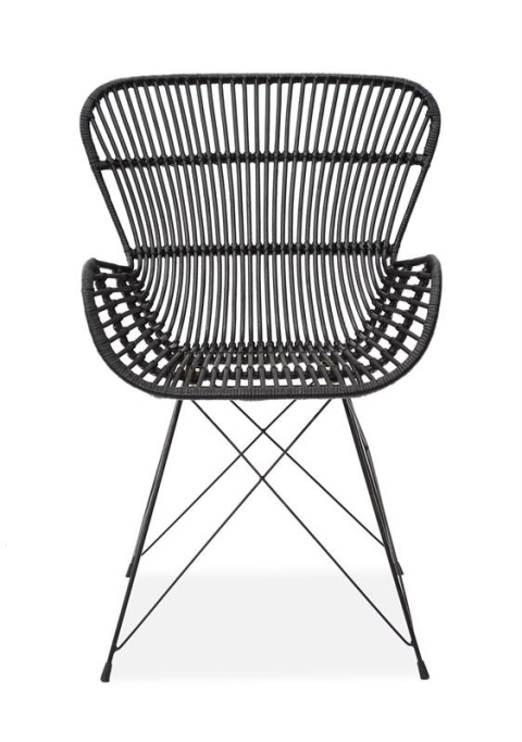 Halmar K335 krzesło do jadalni rattan czarny, materiał: rattan naturalny / metal Halmar K335 krzesło do jadalni rattan czarny, materiał: rattan naturalny / metal