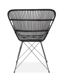 Halmar K335 krzesło do jadalni rattan czarny, materiał: rattan naturalny / metal