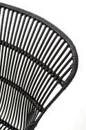 Halmar K335 krzesło do jadalni rattan czarny, materiał: rattan naturalny / metal