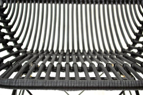 Halmar K335 krzesło do jadalni rattan czarny, materiał: rattan naturalny / metal Halmar K335 krzesło do jadalni rattan czarny, materiał: rattan naturalny / metal