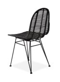Halmar K337 krzesło do jadalni rattan czarny, materiał: rattan naturalny / metal