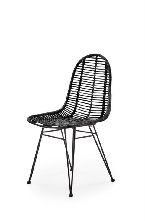 Halmar K337 krzesło do jadalni rattan czarny, materiał: rattan naturalny / metal Halmar K337 krzesło do jadalni rattan czarny, materiał: rattan naturalny / metal