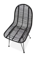 Halmar K337 krzesło do jadalni rattan czarny, materiał: rattan naturalny / metal