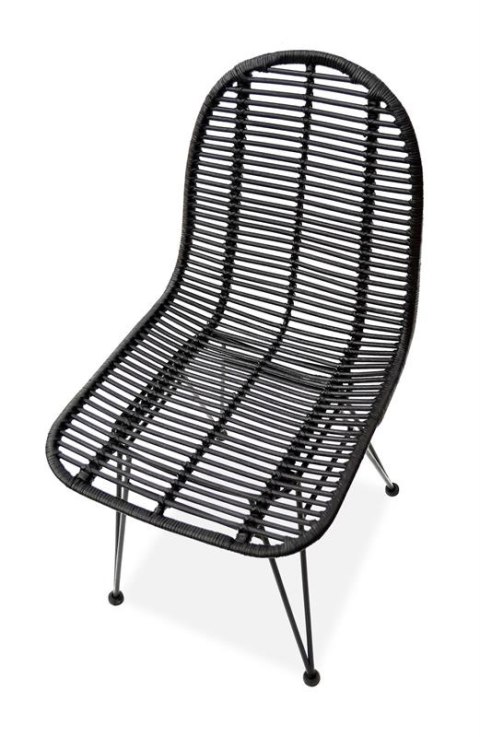Halmar K337 krzesło do jadalni rattan czarny, materiał: rattan naturalny / metal Halmar K337 krzesło do jadalni rattan czarny, materiał: rattan naturalny / metal