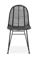 Halmar K337 krzesło do jadalni rattan czarny, materiał: rattan naturalny / metal Halmar K337 krzesło do jadalni rattan czarny, materiał: rattan naturalny / metal