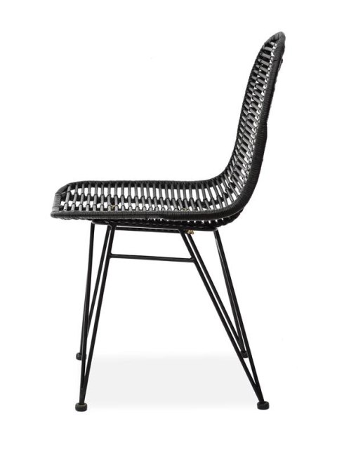 Halmar K337 krzesło do jadalni rattan czarny, materiał: rattan naturalny / metal Halmar K337 krzesło do jadalni rattan czarny, materiał: rattan naturalny / metal