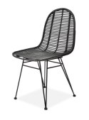 Halmar K337 krzesło do jadalni rattan czarny, materiał: rattan naturalny / metal Halmar K337 krzesło do jadalni rattan czarny, materiał: rattan naturalny / metal