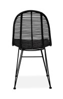 Halmar K337 krzesło do jadalni rattan czarny, materiał: rattan naturalny / metal Halmar K337 krzesło do jadalni rattan czarny, materiał: rattan naturalny / metal