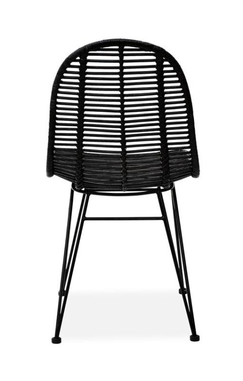 Halmar K337 krzesło do jadalni rattan czarny, materiał: rattan naturalny / metal Halmar K337 krzesło do jadalni rattan czarny, materiał: rattan naturalny / metal