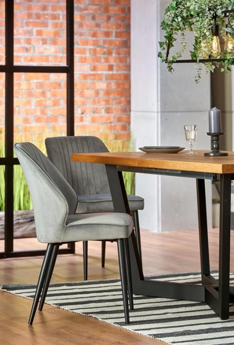 Halmar K432 krzesło do jadalni popielaty materiał: tkanina velvet / stal Halmar K432 krzesło do jadalni popielaty materiał: tkanina velvet / stal