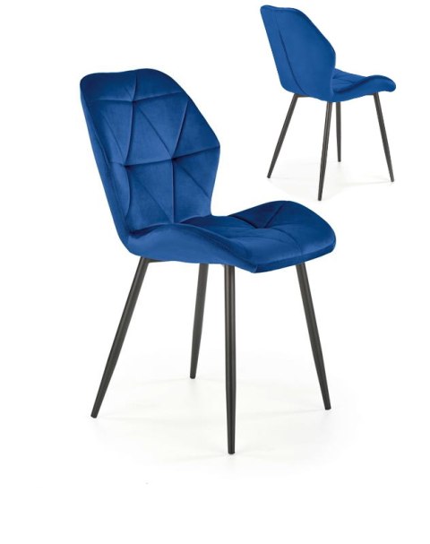 Halmar K453 krzesło do jadalni granatowy, tkanina velvet / stal malowana proszkowo,czarny Halmar K453 krzesło do jadalni granatowy, tkanina velvet / stal malowana proszkowo,czarny