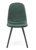 Halmar K462 krzesło do jadalni ciemny zielony, materiał: tkanina - velvet / metal Halmar K462 krzesło do jadalni ciemny zielony, materiał: tkanina - velvet / metal