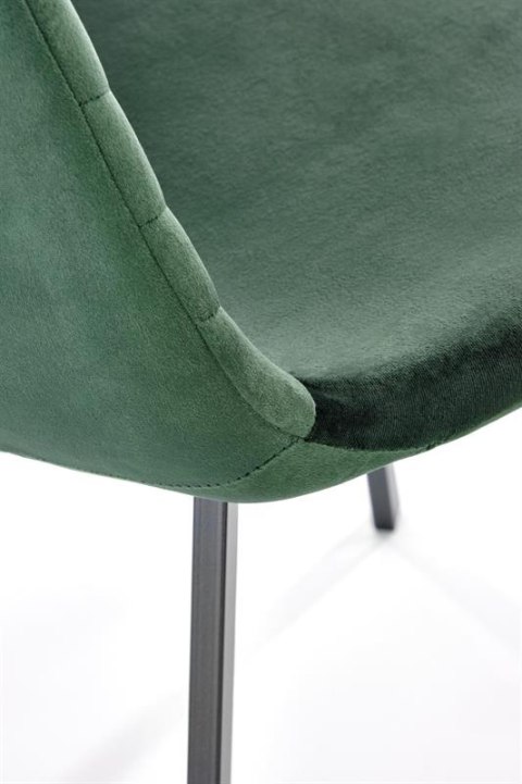 Halmar K462 krzesło do jadalni ciemny zielony, materiał: tkanina - velvet / metal Halmar K462 krzesło do jadalni ciemny zielony, materiał: tkanina - velvet / metal