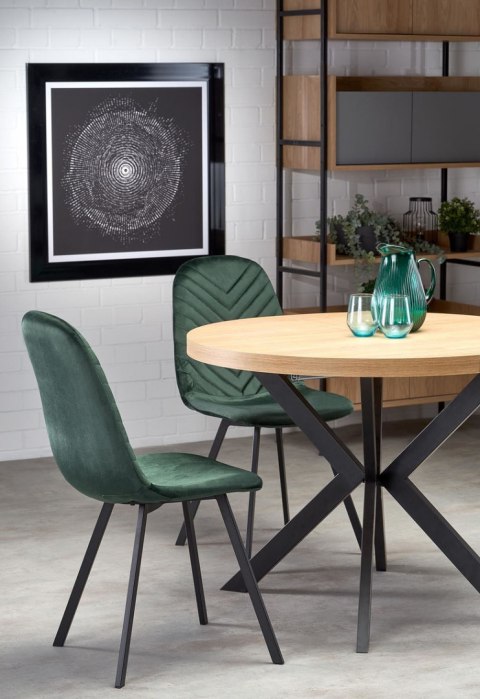 Halmar K462 krzesło do jadalni ciemny zielony, materiał: tkanina - velvet / metal Halmar K462 krzesło do jadalni ciemny zielony, materiał: tkanina - velvet / metal
