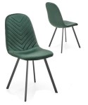 Halmar K462 krzesło do jadalni ciemny zielony, materiał: tkanina - velvet / metal Halmar K462 krzesło do jadalni ciemny zielony, materiał: tkanina - velvet / metal