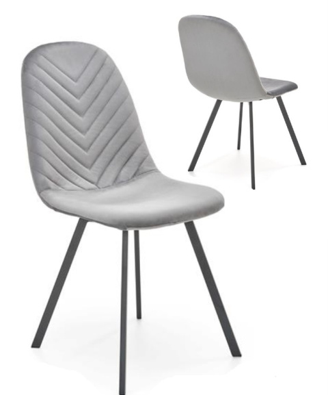 Halmar K462 krzesło do jadalni popiel, materiał: tkanina - velvet / metal Halmar K462 krzesło do jadalni popiel, materiał: tkanina - velvet / metal