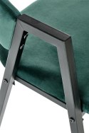 Halmar K473 krzesło do jadalni ciemny zielony, materiał: tkanina - velvet / stal malowana proszkowo czarny Halmar K473 krzesło do jadalni ciemny zielony, materiał: tkanina - velvet / stal malowana proszkowo czarny