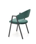 Halmar K473 krzesło do jadalni ciemny zielony, materiał: tkanina - velvet / stal malowana proszkowo czarny Halmar K473 krzesło do jadalni ciemny zielony, materiał: tkanina - velvet / stal malowana proszkowo czarny