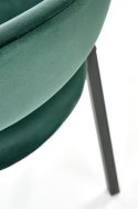 Halmar K473 krzesło do jadalni ciemny zielony, materiał: tkanina - velvet / stal malowana proszkowo czarny Halmar K473 krzesło do jadalni ciemny zielony, materiał: tkanina - velvet / stal malowana proszkowo czarny