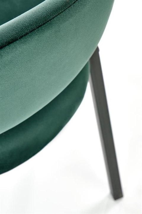 Halmar K473 krzesło do jadalni ciemny zielony, materiał: tkanina - velvet / stal malowana proszkowo czarny Halmar K473 krzesło do jadalni ciemny zielony, materiał: tkanina - velvet / stal malowana proszkowo czarny
