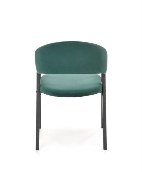 Halmar K473 krzesło do jadalni ciemny zielony, materiał: tkanina - velvet / stal malowana proszkowo czarny Halmar K473 krzesło do jadalni ciemny zielony, materiał: tkanina - velvet / stal malowana proszkowo czarny