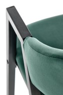 Halmar K473 krzesło do jadalni ciemny zielony, materiał: tkanina - velvet / stal malowana proszkowo czarny Halmar K473 krzesło do jadalni ciemny zielony, materiał: tkanina - velvet / stal malowana proszkowo czarny