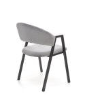 Halmar K473 krzesło do jadalni popiel, materiał: tkanina - velvet / stal malowana proszkowo, czarny