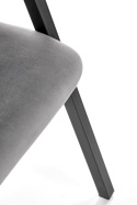 Halmar K473 krzesło do jadalni popiel, materiał: tkanina - velvet / stal malowana proszkowo, czarny