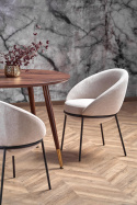 Halmar K482 krzesło do jadalni beżowy, materiał: tkanina / stal malowana proszkow czarny
